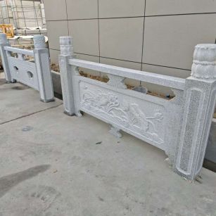 牡丹江芝麻白河道栏杆 石材栏杆