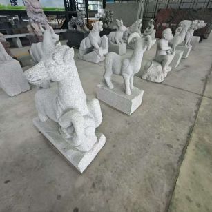牡丹江芝麻白雕刻 十二生肖 异形雕刻