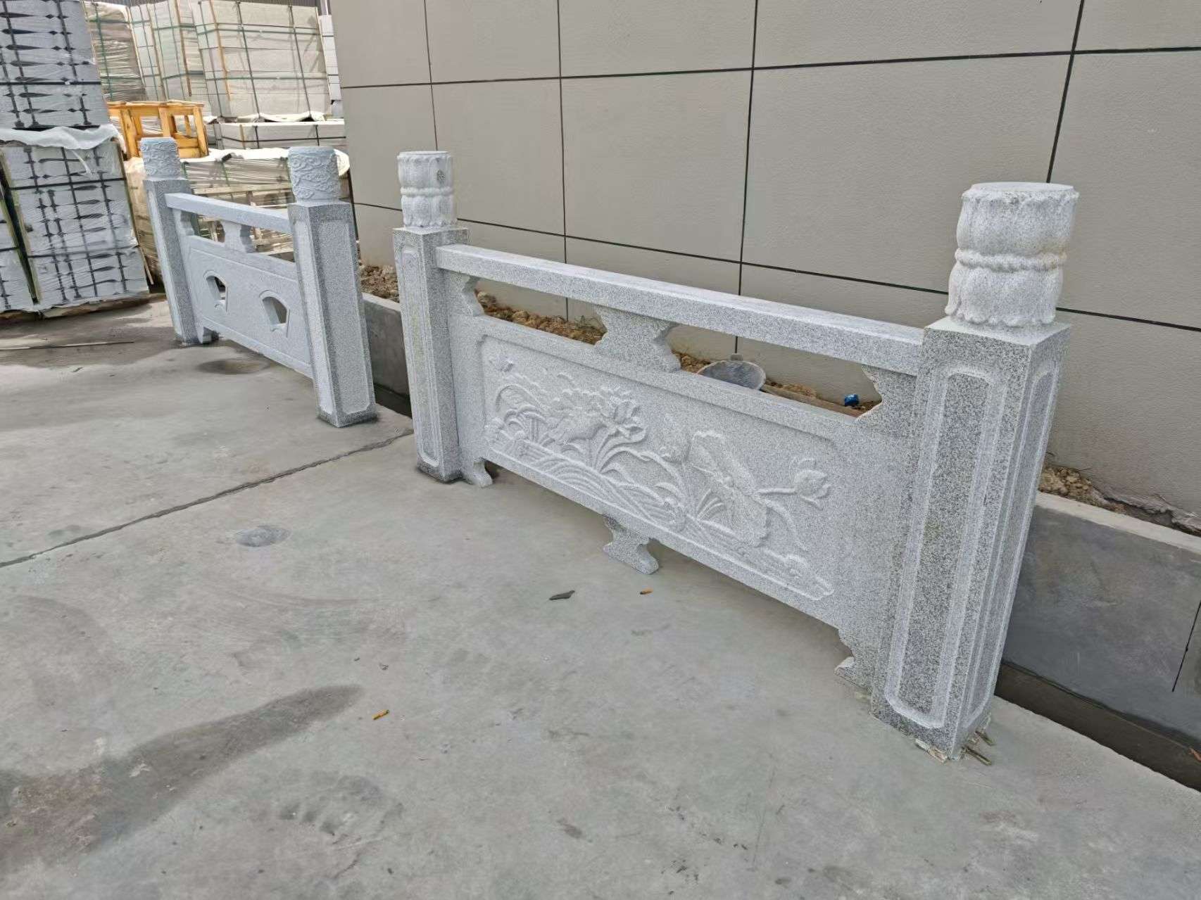 牡丹江芝麻白河道栏杆 石材栏杆