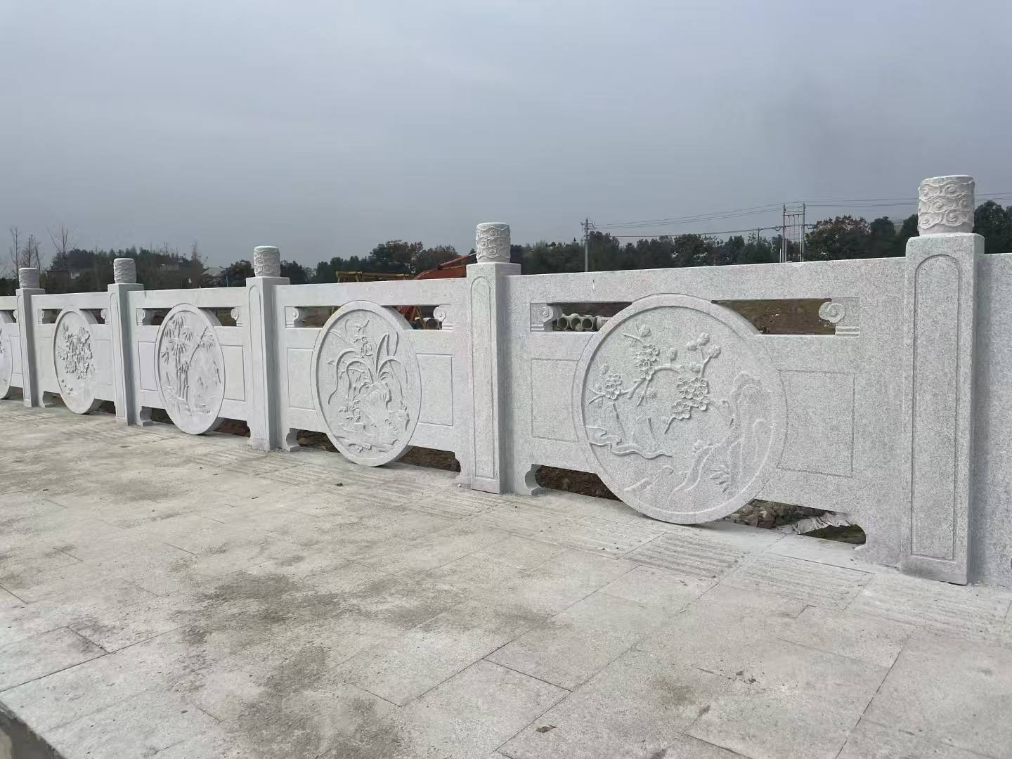 牡丹江芝麻白河道栏杆 石材栏杆