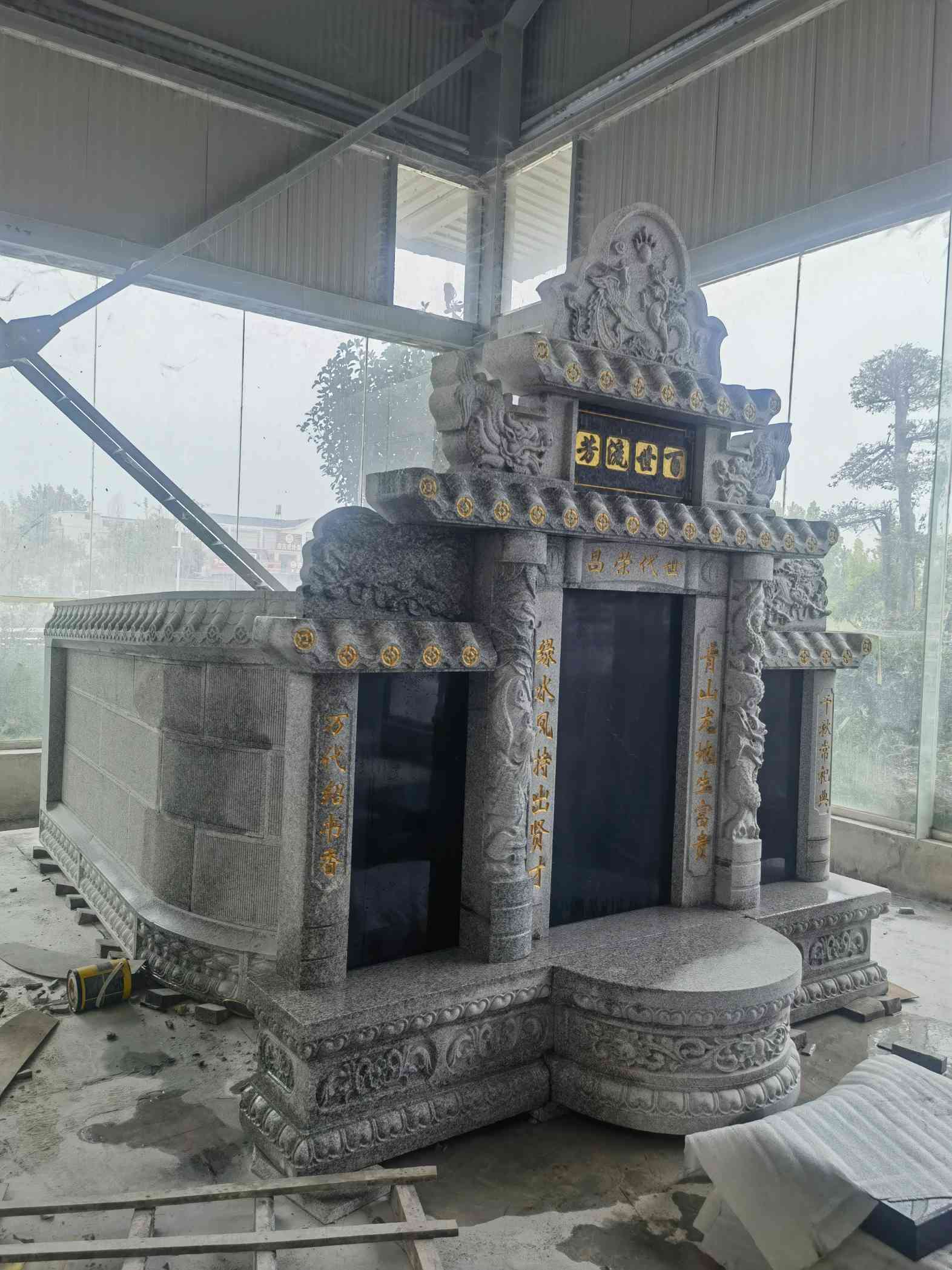 牡丹江套墓 墓碑 围坟石 异形定制